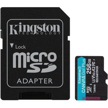 Kingston 256GB microSDXC Canvas Go Plus Gen4 A2 U3 V30 Card + Adapter Модуль флеш-пам'яті 0032621 - постачальник електрообладнання для автоматизації простору Polygon Center