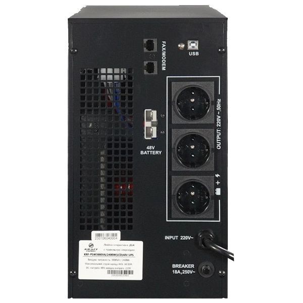 Kraft KRF-PSW3000VA/2400W(LCD)48V Инвертор с ИБП 0019817 &ndash; поставщик электрооборудования для автоматизации пространства Polygon Center