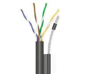 OK-Net 4*2*0,51 КППт-ВП (100) трос 7*0,5мм cat 5e, бухта 305 м Кабель (UTP мідь вуличний з тросом) 0004791 - постачальник електрообладнання для автоматизації простору Polygon Center