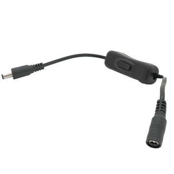 DC-F => DC-M (D 5,5x2,5мм) Black Подовжувач живлення з вимикачем 0024261 - постачальник електрообладнання для автоматизації простору Polygon Center