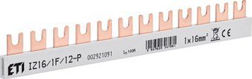 Шина соединительная FORK 1P 100А 12мод 16мм2 0,21м ETI IZ 16/1F/12 2921091 &ndash; поставщик электрооборудования для автоматизации пространства Polygon Center