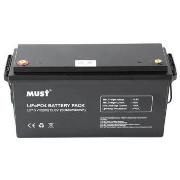 Must LP15-12200 12.8В 200А&bull;ч Літієва акумуляторна батарея