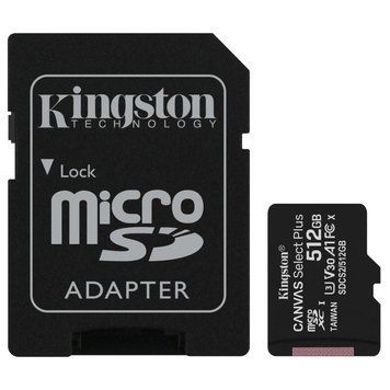 Kingston 512GB micSDXC Canvas Select Plus 100R A1 C10 Card + ADP Модуль флэш-памяти 0013239 &ndash; поставщик электрооборудования для автоматизации пространства Polygon Center