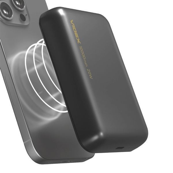 VIDEX VPB-W102 PD20W Grey 10000mAh Повербанк з бездротовою зарядкою 0027792 &ndash; поставщик электрооборудования для автоматизации пространства Polygon Center