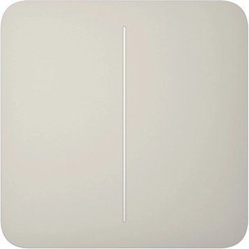 Ajax&nbsp;SoloButton&nbsp;(2-gang)&nbsp;[55]&nbsp;oyster Кнопка двоклавішного вимикача 0013096 - постачальник електрообладнання для автоматизації простору Polygon Center