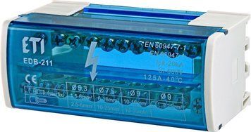 Крос-модуль DIN/панель 2*11 125А L+PE/N ETI EDB-211 1102301 &ndash; поставщик электрооборудования для автоматизации пространства Polygon Center