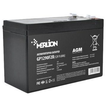 MERLION AGM GP1290F2B 12В 9А&bull;г Акумуляторна батарея 0029851 - постачальник електрообладнання для автоматизації простору Polygon Center