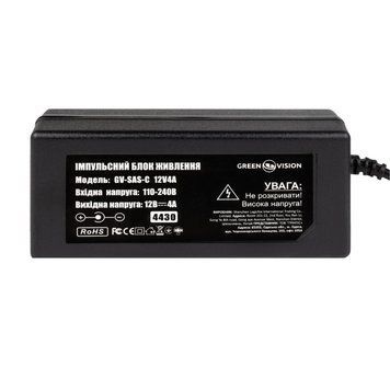 Імпульсний блок живлення GV-SAS-C 12V4A (48W) з вилкою LP4430 - постачальник електрообладнання для автоматизації простору Polygon Center