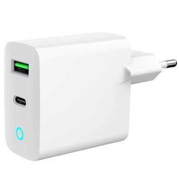 Gembird TA-UC-PDQC20L-W-01 1 USB-A + 1 Type-C (PD20Вт + QC3.0 18Вт) Мережевий зарядний пристрій 0022569 - постачальник електрообладнання для автоматизації простору Polygon Center