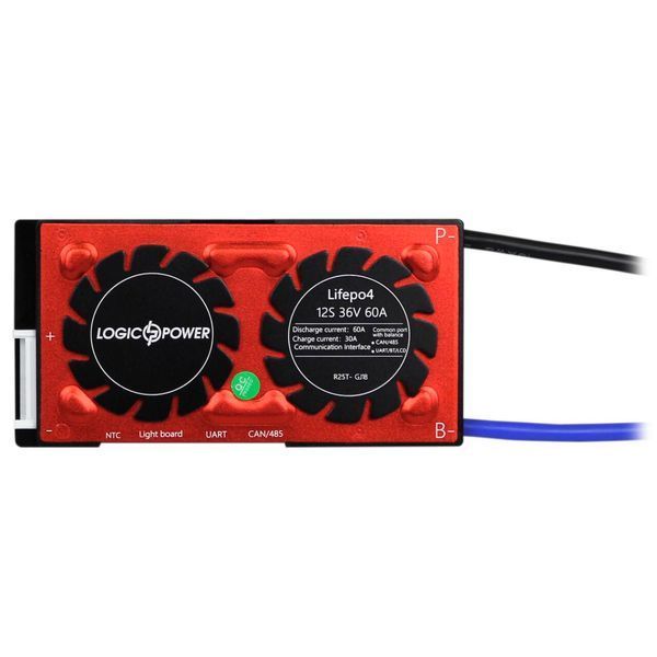 Smart BMS плата LP LiFePO4 36V 12S Dis 60A Ch 30A UART+RS485+CAN LP16351 - постачальник електрообладнання для автоматизації простору Polygon Center