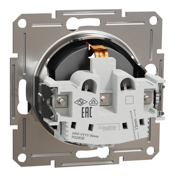 Schneider Electric EPH2900171 Asfora Розетка 220В антрацит, пластик, с заземлением, Schuko, без защитной крышки, без шторок, для врезного монтажа