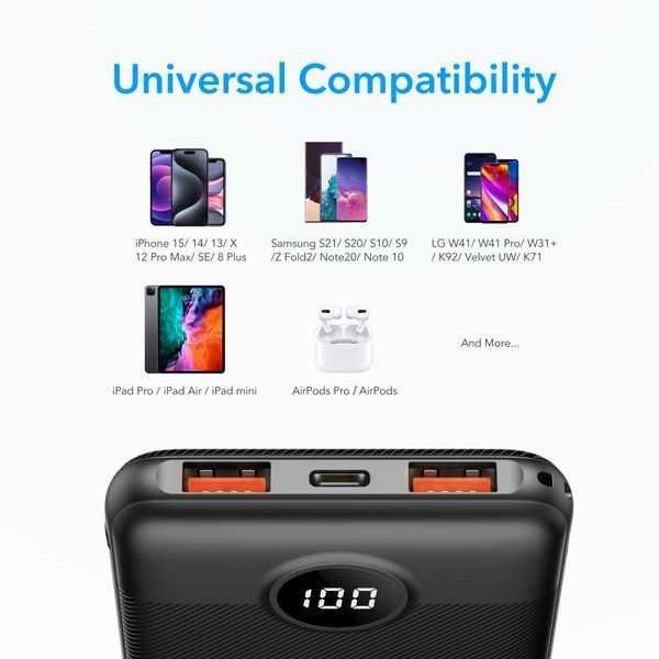 Зовнішній акумулятор Power Bank VEGER 10000MAH (W1105PD) W1105PD - постачальник електрообладнання для автоматизації простору Polygon Center
