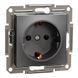 Schneider Electric EPH2900171 Asfora Розетка 220В антрацит, пластик, с заземлением, Schuko, без защитной крышки, без шторок, для врезного монтажа