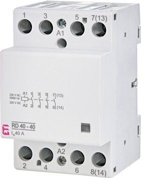 Контактор DIN 230V AC/DC 40А 4нв ETI RD 40-40 230V 2мод 2464018 - постачальник електрообладнання для автоматизації простору Polygon Center