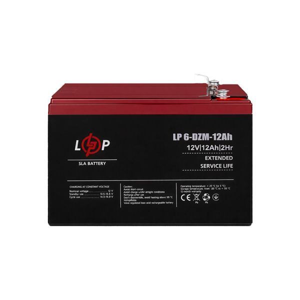 Тяговий свинцево-кислотний AGM акумулятор LP 6-DZM-12 Ah LP3536 - постачальник електрообладнання для автоматизації простору Polygon Center