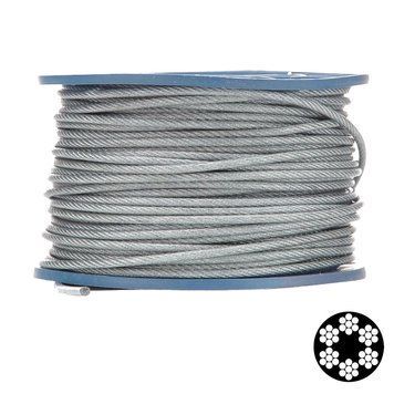 APRO 3мм (2+1мм) DIN 3055 (6x7+FC) бухта 200м в ПВХ оплетке оцинкованный Трос 0025039 - постачальник електрообладнання для автоматизації простору Polygon Center