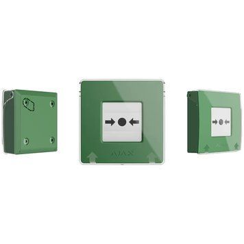 Ajax Manual Call Point (Green) Бездротовий ручний сповіщувач 0024697 - постачальник електрообладнання для автоматизації простору Polygon Center
