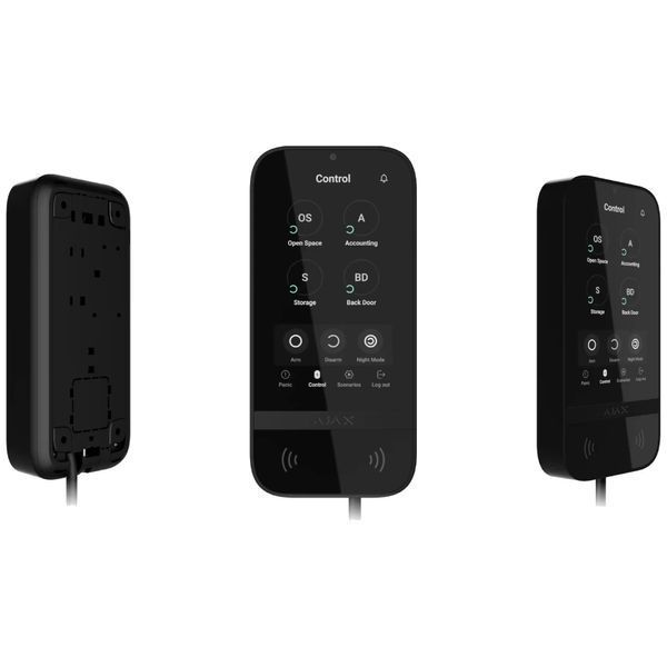 Клавиатура проводная сенсорная Ajax Superior KeyPad TouchScreen black Fibra 0024005 &ndash; поставщик электрооборудования для автоматизации пространства Polygon Center