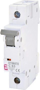 Вимикач автоматичний 1п 63А C 6кА ETIMAT6 ETI 2141522 - постачальник електрообладнання для автоматизації простору Polygon Center