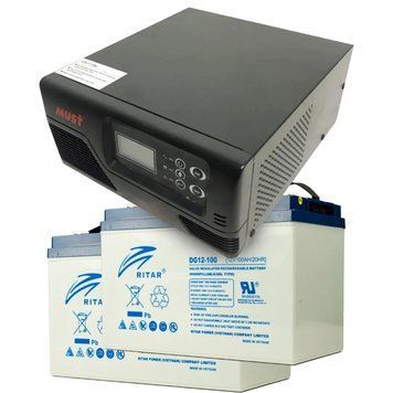 MUST EP20-R1000W + 2x 12V 100Ah DG12-100 Комплект ДБЖ + АКБ 0028110 - постачальник електрообладнання для автоматизації простору Polygon Center
