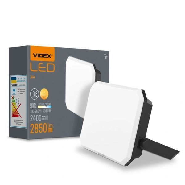 VIDEX F3 30W 5000K 220V LED прожектор 0017494 - постачальник електрообладнання для автоматизації простору Polygon Center