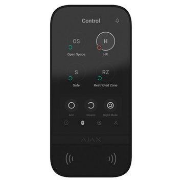Ajax KeyPad TouchScreen (8EU) black Клавиатура 0017270 &ndash; поставщик электрооборудования для автоматизации пространства Polygon Center
