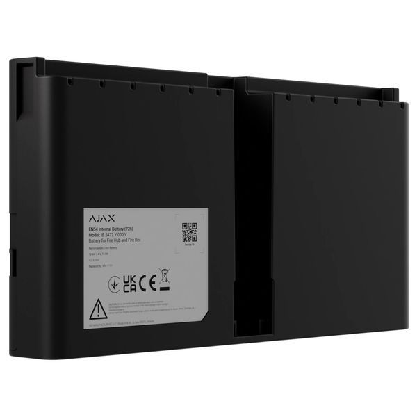 Ajax EN54 Internal Battery (72h) black для Fire Hub и Fire Rex Аккумулятор 0028120 - постачальник електрообладнання для автоматизації простору Polygon Center
