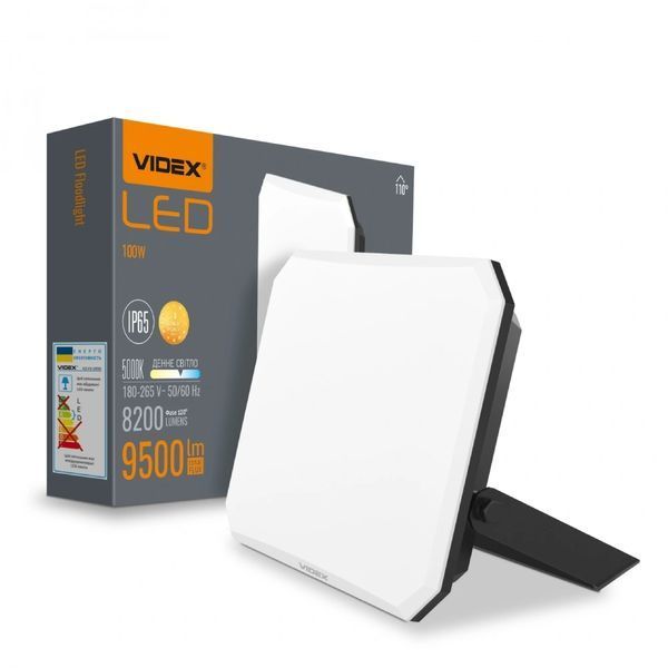VIDEX F3 100W 5000K 220V LED прожектор 0017499 - постачальник електрообладнання для автоматизації простору Polygon Center