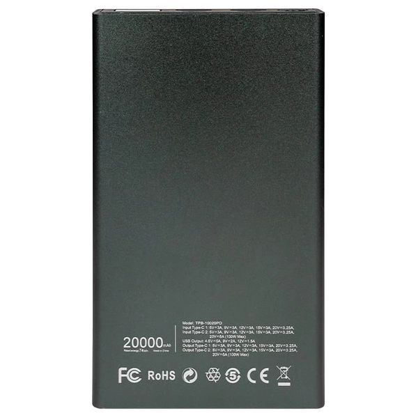 Trinix TPB-10020PD Grey PPS 20 000 мА&bull;ч Повербанк 0021547 - постачальник електрообладнання для автоматизації простору Polygon Center