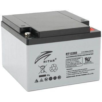 Ritar RT12260 (12V26AH) Акумуляторна батарея 0029572 - постачальник електрообладнання для автоматизації простору Polygon Center