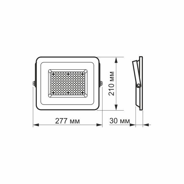 LED прожектор VIDEX F2e 100W 5000K VL-F2e-1005W - постачальник електрообладнання для автоматизації простору Polygon Center