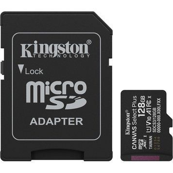 Kingston microSD 128GB C10 UHS-I A1 V10 R150MB/s + SD Карта памяти 0028159 - постачальник електрообладнання для автоматизації простору Polygon Center