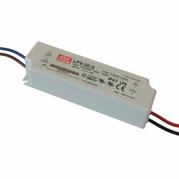 Блок живлення Mean Well LPV-20-5 (15W; 3A; 5V; IP67) Series "LPV", 92% 612010 - постачальник електрообладнання для автоматизації простору Polygon Center