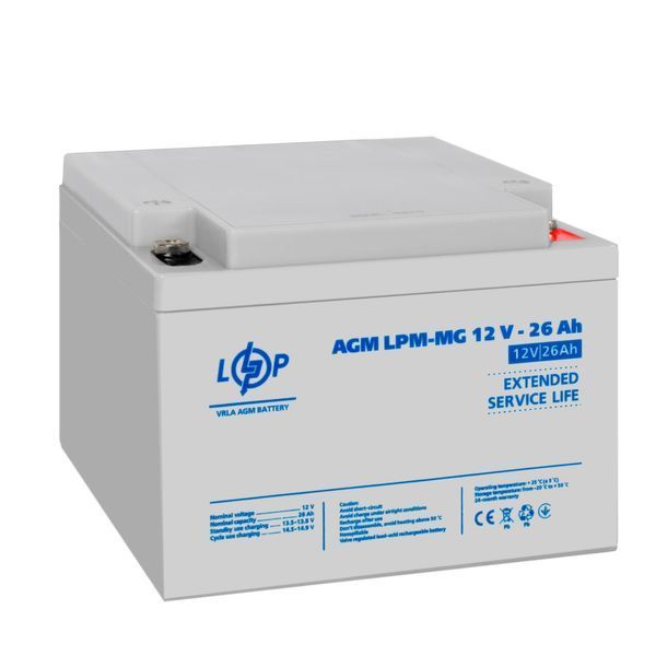 Аккумулятор мультигелевый AGM LPM-MG 12V - 26 Ah под болт М5 LP37336 &ndash; поставщик электрооборудования для автоматизации пространства Polygon Center
